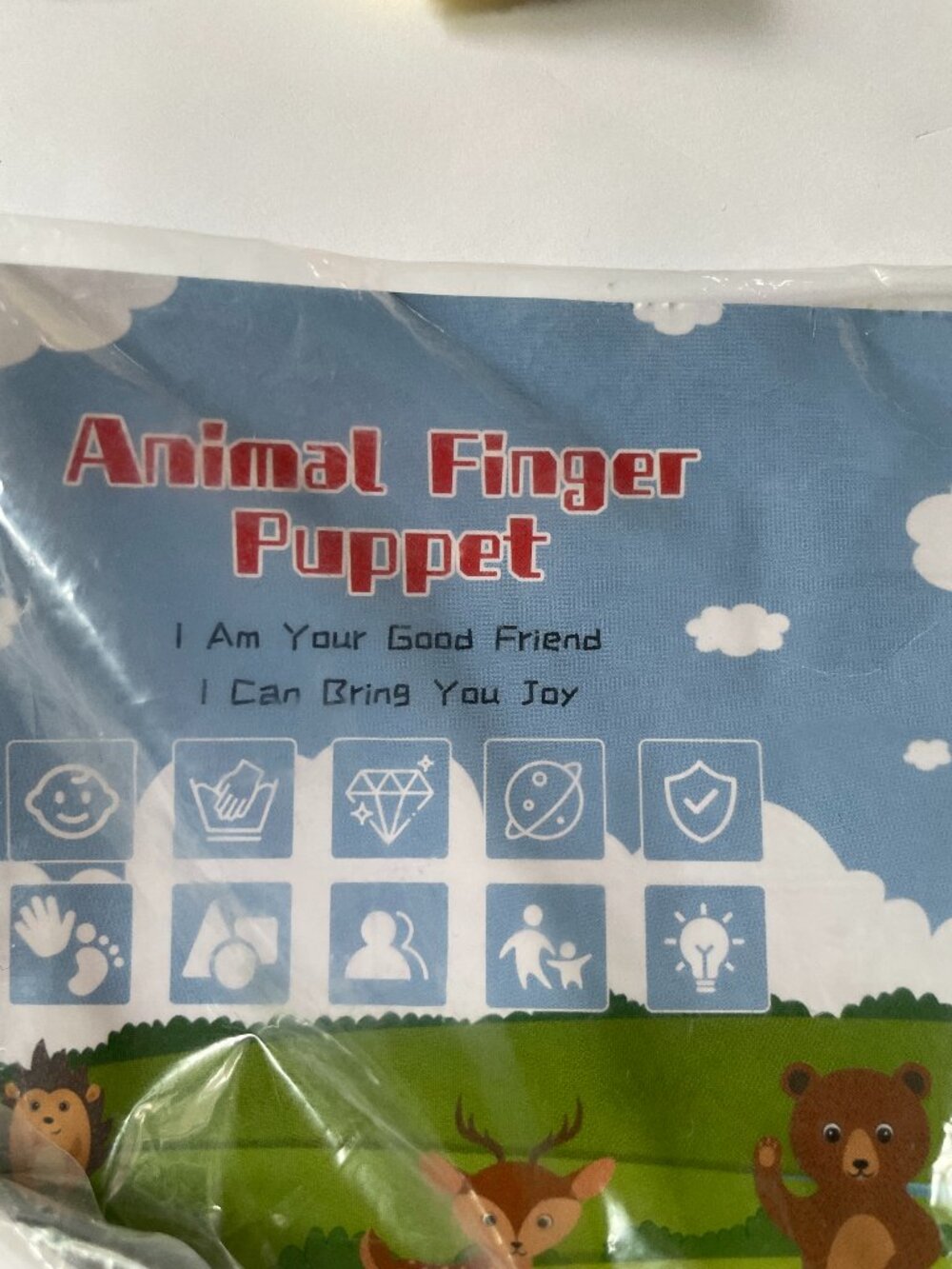 Animal Finger Puppet Set – Giraffe, Elephant, Bear & More